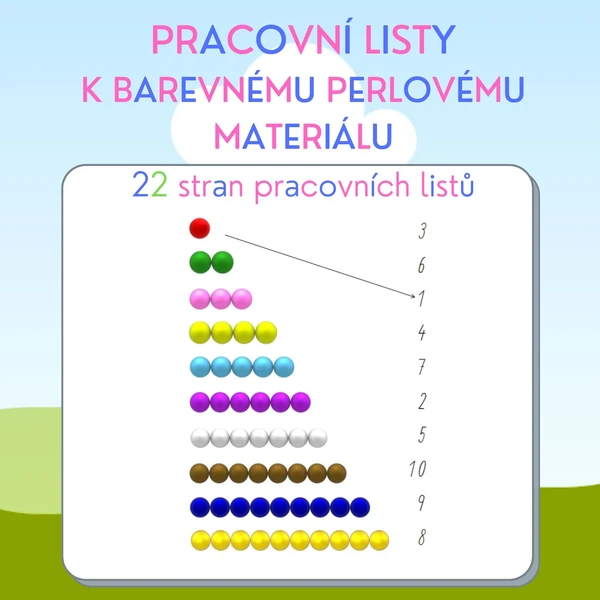 Pracovní listy k barevnému perlovému materiálu