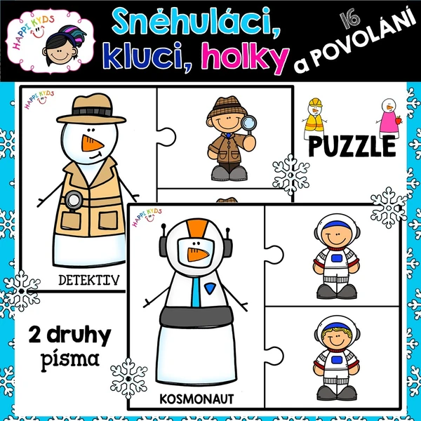 Sněhuláci a povolání - PUZZLE