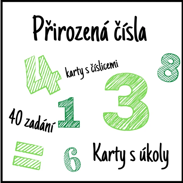 Přirozená čísla - 40 zadání + karty s číslicemi