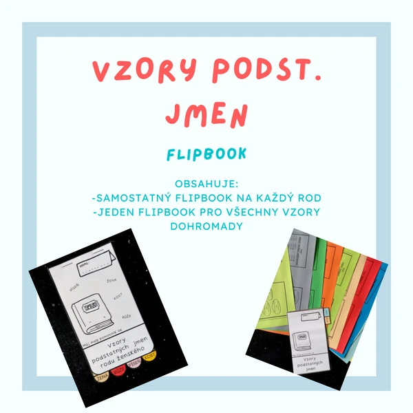 Vzory podstatných jmen - flipbook