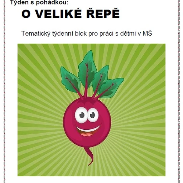 TÝDEN S POHÁDKOU - O VELIKÉ ŘEPĚ