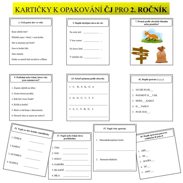 OPAKOVACÍ KARTIČKY DO ČESKÉHO JAZYKA