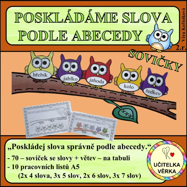 POSKLÁDÁME SLOVA PODLE ABECEDY – SOVIČKY