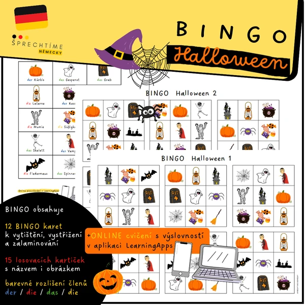 BINGO k tématu HALLOWEEN