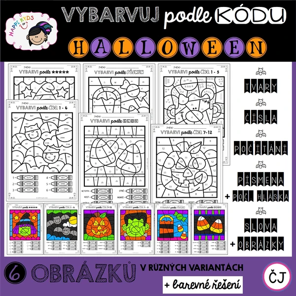 VYBARVUJ PODLE KÓDU - Halloween
