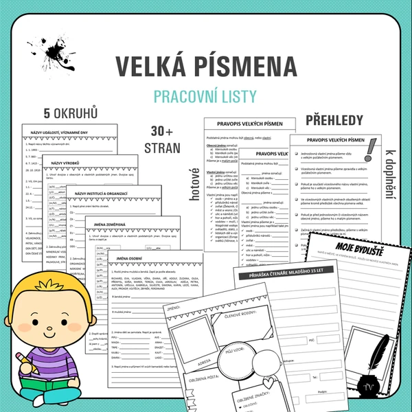 Velká písmena - pracovní listy