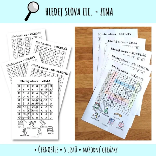 Hledej slova - zima a Vánoce