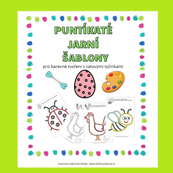 TEČKOVANÉ OBRÁZKY - Puntíkaté JARNÍ šablony