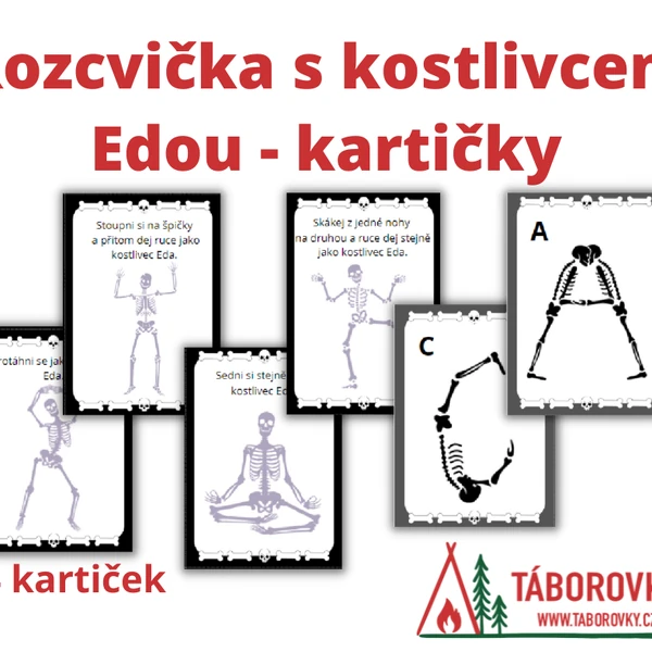 Rozcvička s kostlivcem Edou - kartičky
