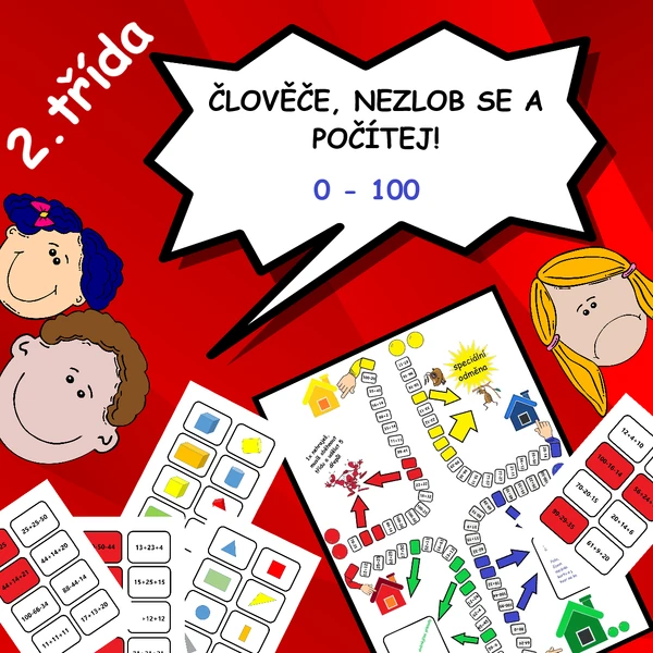 ČLOVĚČE, KDO BUDE PRVNÍ? NUMERACE 0 - 100 bez přechodu 10 a základní geom. tvary