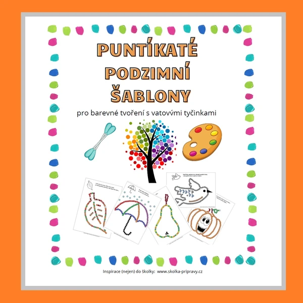 TEČKOVANÉ OBRÁZKY - Puntíkaté podzimní šablony