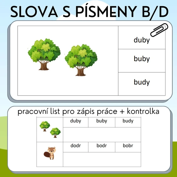 Slova s písmeny b/d