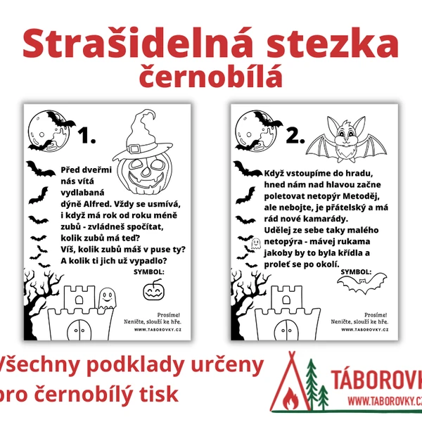 Strašidelná stezka pro prcky - černobílá
