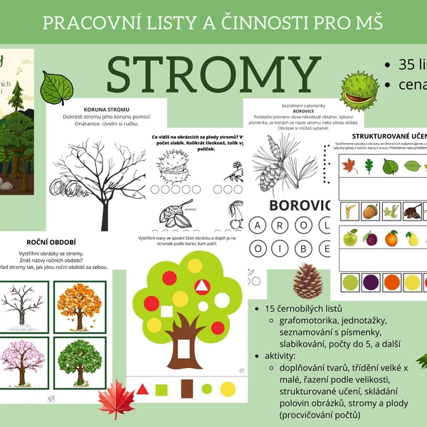 STROMY - pracovní listy a činnosti