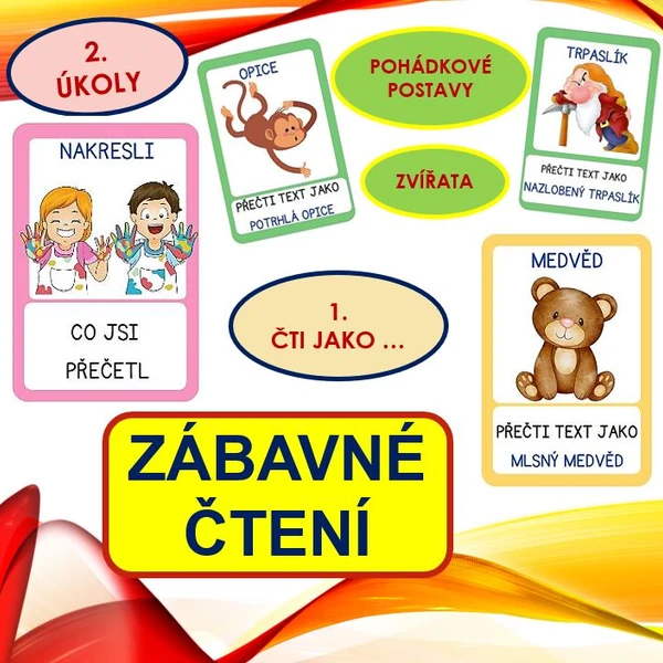 ZÁBAVNÉ ČTENÍ (aktivity, úkoly) - čtení, čtenářská dílna