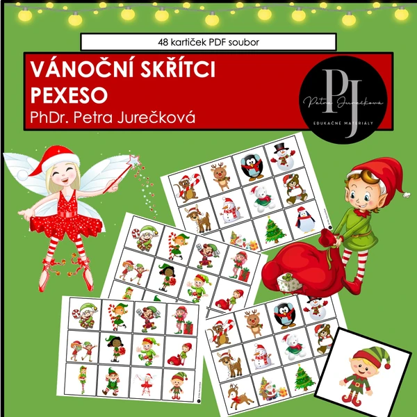 Vánoční škřítci a jejich kamarádi - pexeso