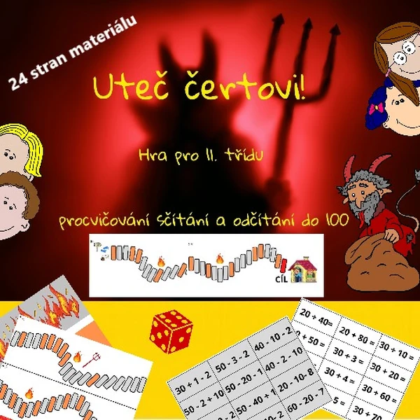 HRA PRO DRUHÁČKY – UTEČ ČERTOVI! PROCVIČOVÁNÍ NUMERACE 0 - 100 - ZÁBAVNOU FORMOU