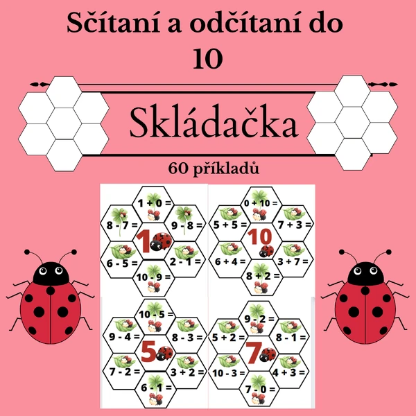 Berušky - sčítání a odčítání 0-10