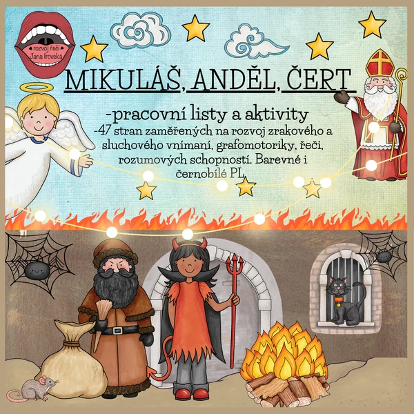 MIKULÁŠ, ČERT, ANDĚL-pracovní listy a aktivity