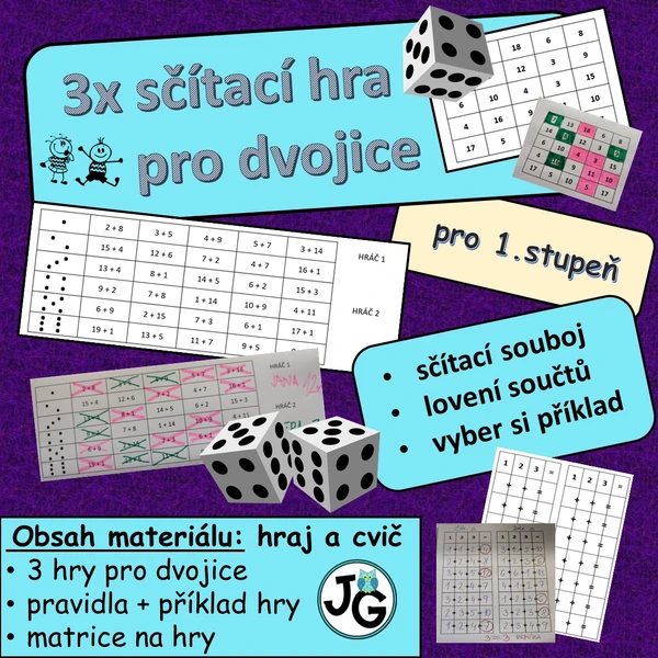 3x sčítací hra pro dvojice