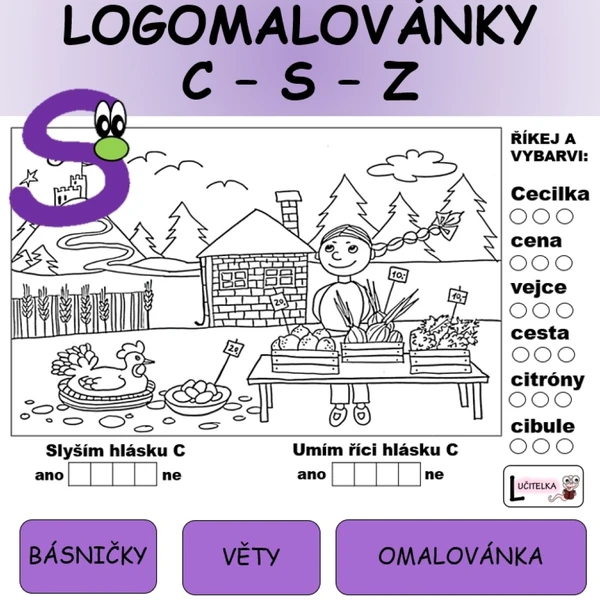 Logomalovánky - hlásky CSZ