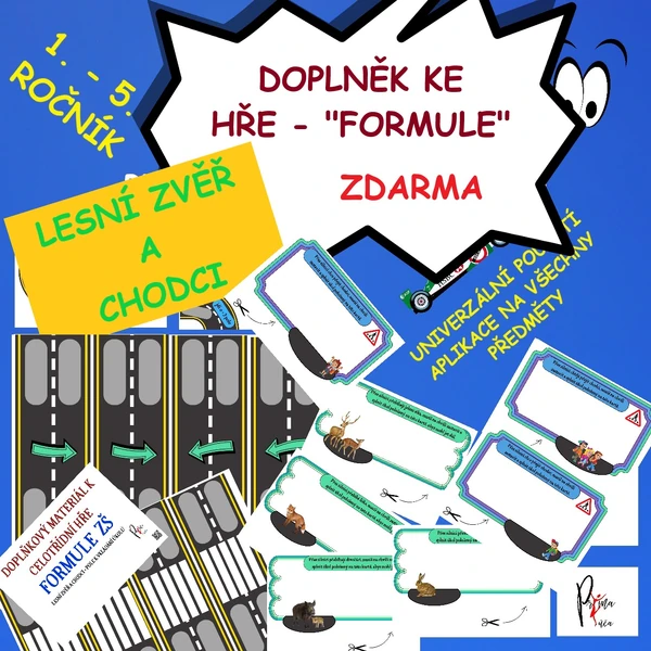DOPLŇKOVÉ KARTY K CELOTŘÍDNÍ HŘE - FORMULE NA ZŠ
