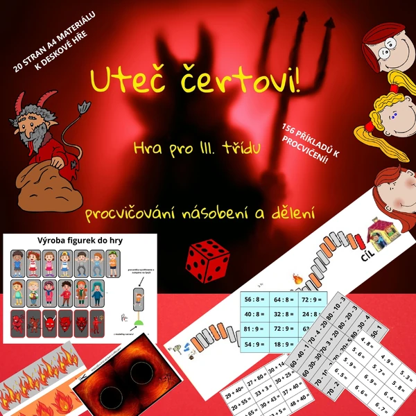 HRA - UTEČ ČERTOVI! PROCVIČOVÁNÍ NUMERACE 0 - 100 A NÁSOBILKY - ZÁBAVNOU FORMOU