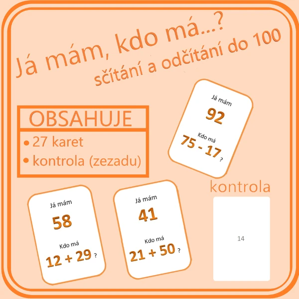 Já mám, kdo má…? Sčítání a odčítání do 100