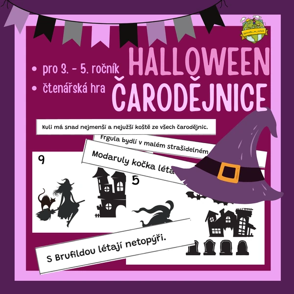 Čarodějnice/Halloween - čtenářská hra