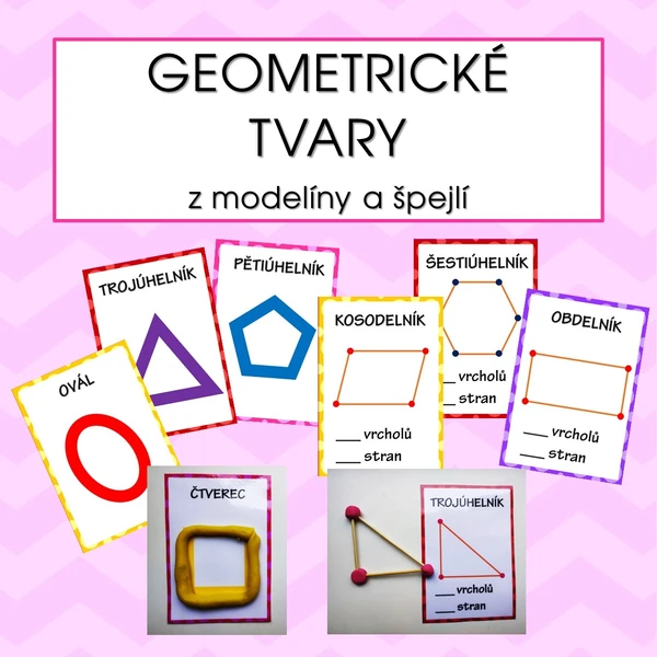 Geometrické tvary z modelíny a špejlí