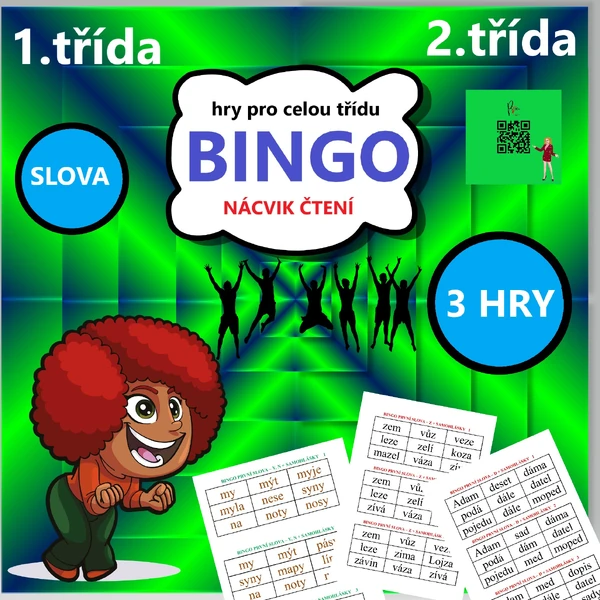 BINGO – ČTENÍ PRVNÍCH SLOV Z PÍSMEN – y, n, z, d + samohlásky