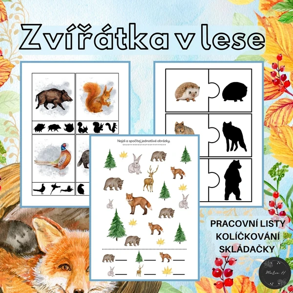 Zvířátka v lese, soubor aktivit
