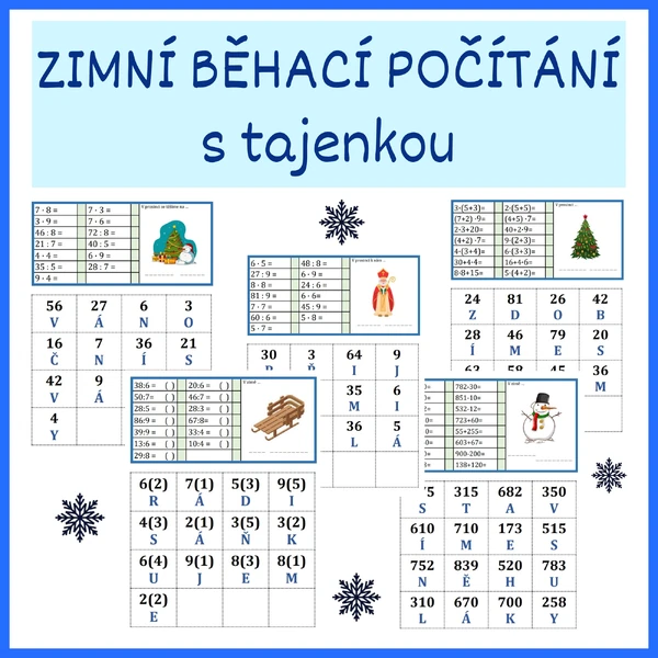 Zimní běhací počítání s tajenkou