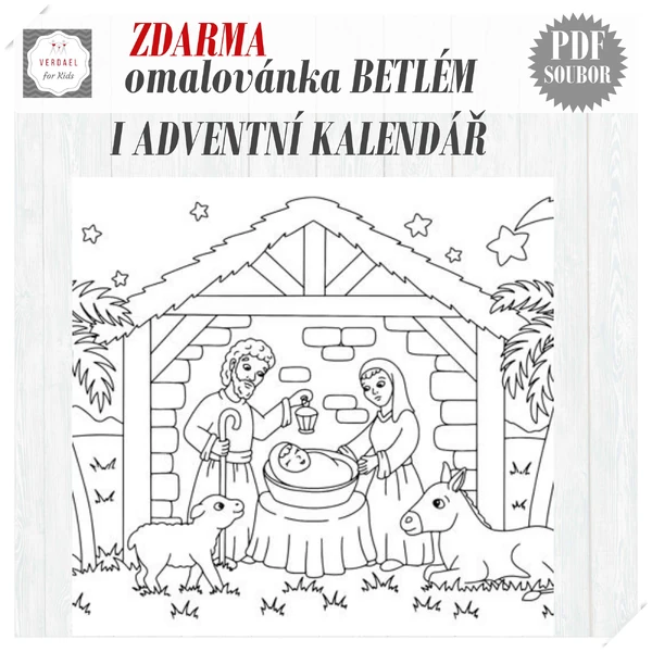 BETLÉM - omalovánka