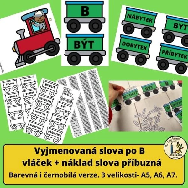 VYJMENOVANÁ SLOVA PO B - VLÁČEK + SLOVA PŘÍBUZNÁ jako náklad