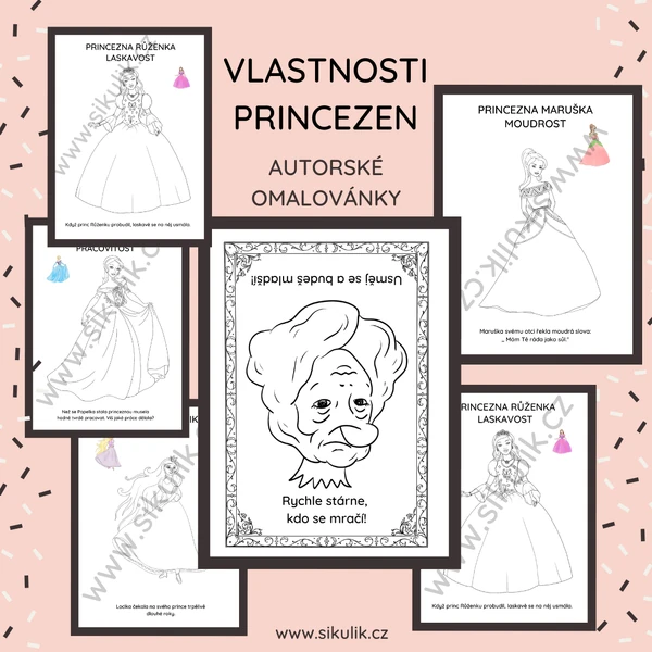 VLASTNOSTI PRINCEZEN autorské omalovánky