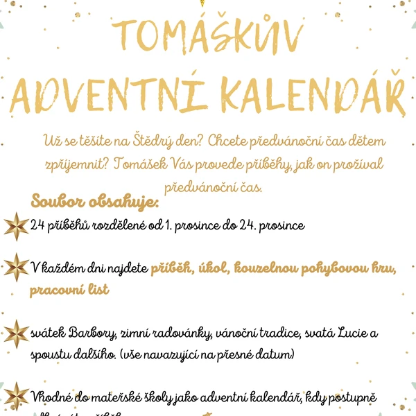 Adventní kalendář + 80 Básniček/říkanek s pohybem