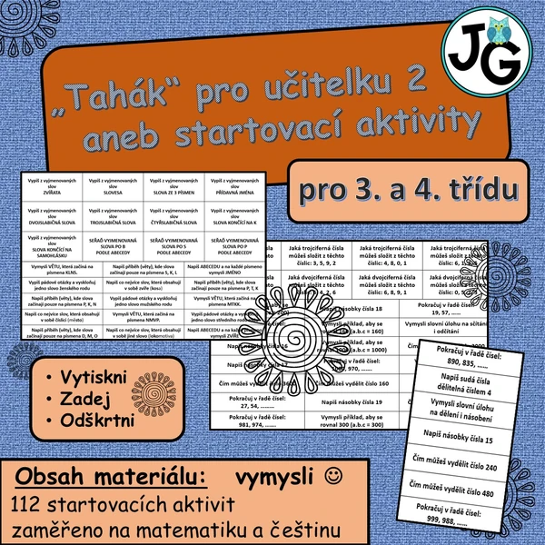 Tahák pro učitelku 2 aneb startovací aktivity pro 3. a 4. třídu