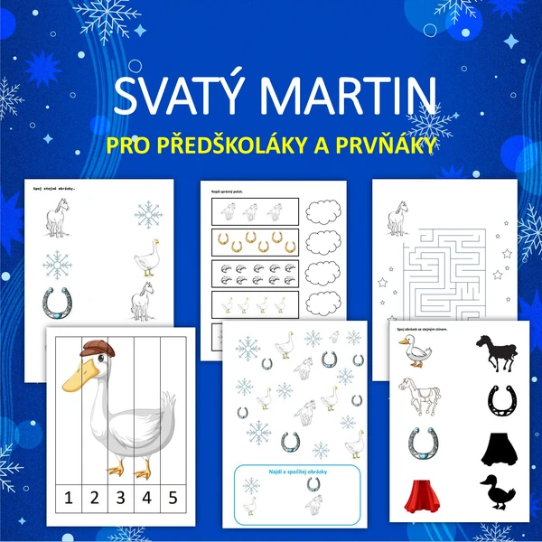 SVATÝ MARTIN - Pracovní listy pro předškoláky a prvňáky