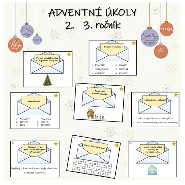 Adventní úkoly 2. 3. ročník 