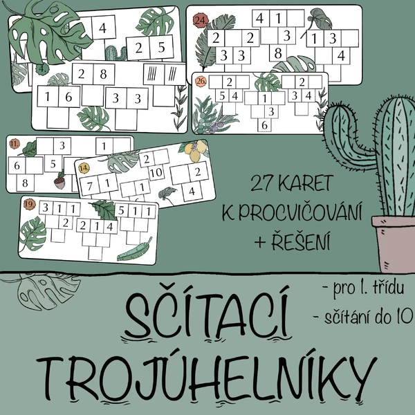  Sčítací trojúhelníky - kartičky