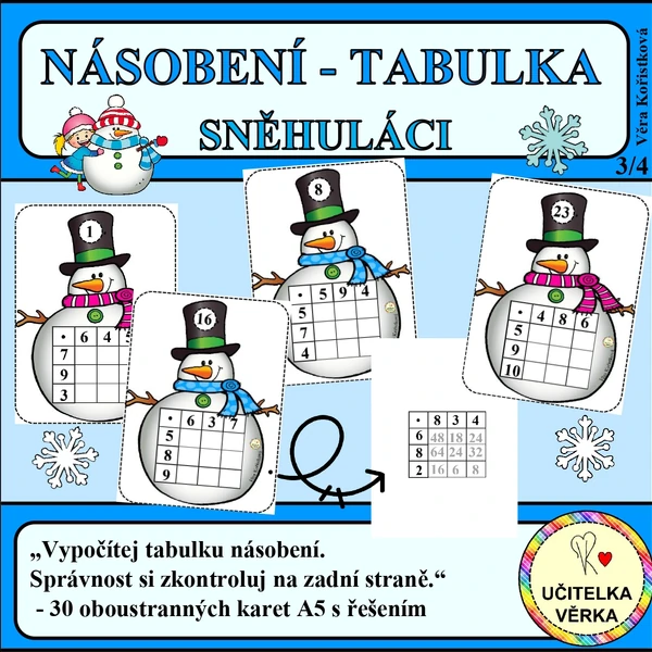 NÁSOBENÍ – TABULKA – SNĚHULÁCI