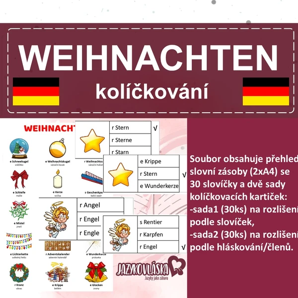 Weihnachten kolíčkování