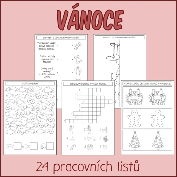 Vánoce - Pracovní listy