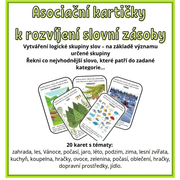 Asociační kartičky k rozvíjení slovní zásoby 
