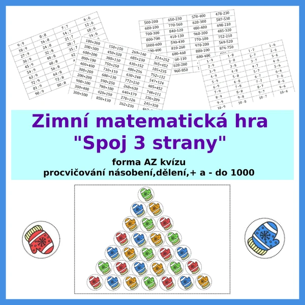 Zimní matematická hra "Spoj 3 strany"