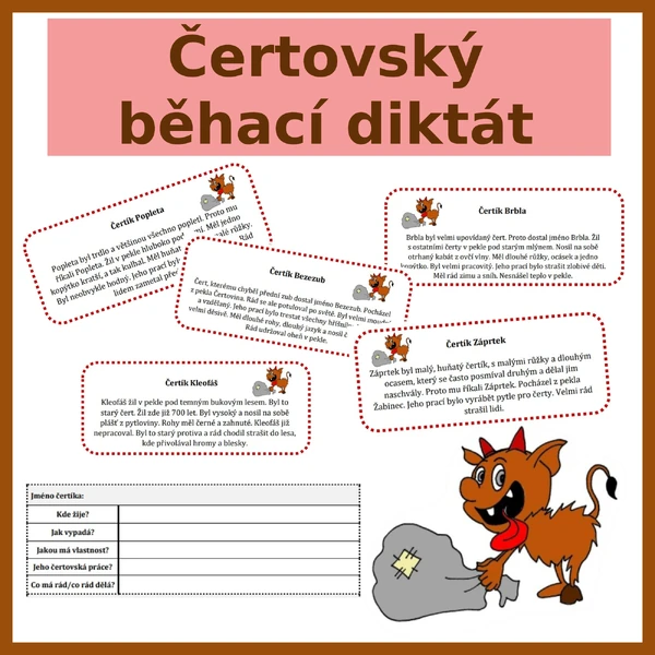 Čerti - běhací diktát