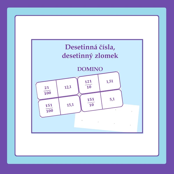 Desetinná čísla, desetinný zlomek - domino