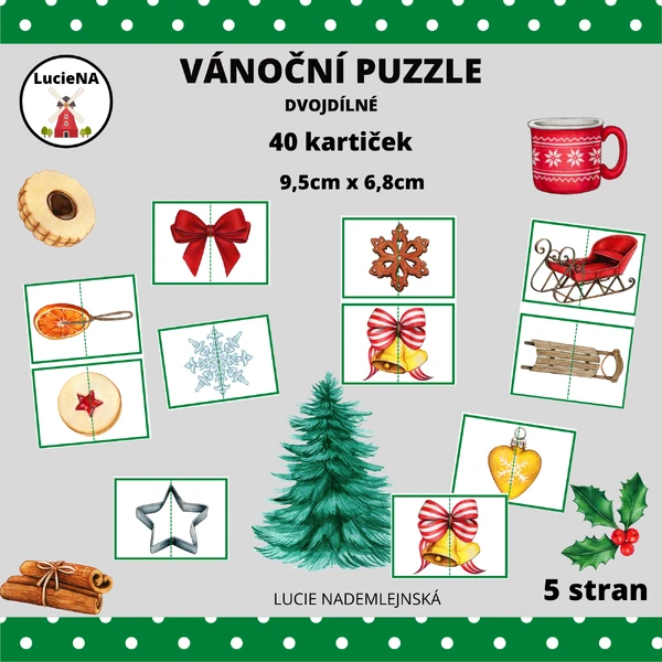 VÁNOČNÍ PUZZLE DVOJDÍLNÉ