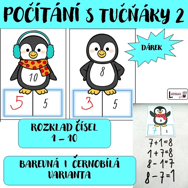 Tučňáci - rozklad čísel do 10 